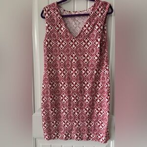 Boden Red and White Swirl Reversible cotton Dress